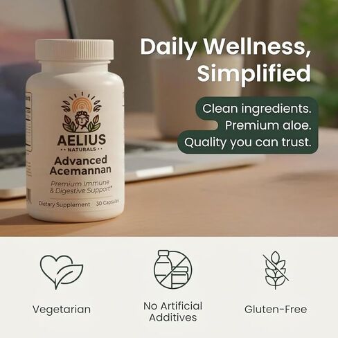 Advanced Acemannan Aloe Vera Capsules – 670mg Proprietary Blend for Immune & Digestive Support - High-Potency, Cold-Extracted Acemannan – 30 Servings in Kuwait