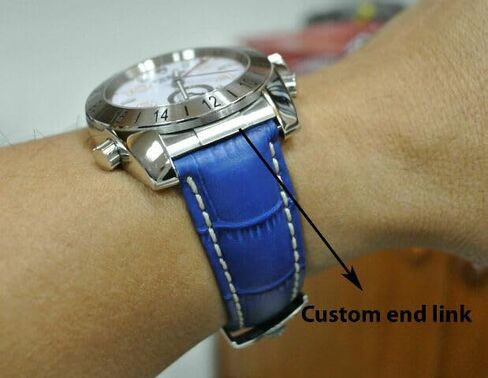 Ewatchparts 22MM CUSTOM WATCH BAND RUBBER LEATHER STRAP END LINK PIECE COMPATIBLE WITH ROLEX SKY DWELLER in Kuwait