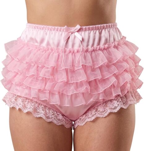 Women Mesh Lace Bloomer Panties Ruffle Bowknot Party Clubwear Cosplay Sleepwear Costume in Kuwait