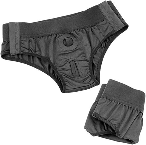 Reinforced Crotch Underwear for Men Women Couples Role Play, Strapon Strapless Briefs Black in Saudi Arabia