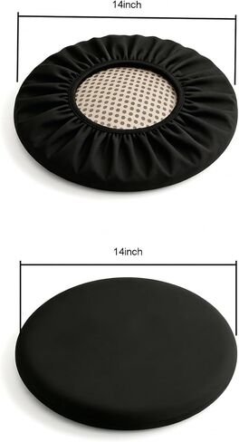 Memory Foam 14" Round Bar Stool Cushions, Non-Slip Covers with Elastic Band, Seat Cushion for Saddle Stool, Home & Kitchen Use in Saudi Arabia