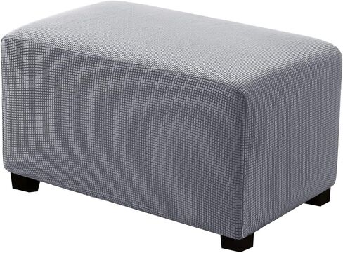 Ottoman Covers Ottoman Slipcovers Folding Storage Stool Washable Furniture Protector,Elastic Foot Stool Foot Rest Protector for Living Room Bedroom,Large,Dark Gray in Saudi Arabia
