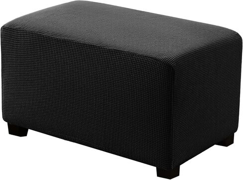 Ottoman Covers Ottoman Slipcovers Folding Storage Stool Washable Furniture Protector,Elastic Foot Stool Foot Rest Protector for Living Room Bedroom,Large,Dark Gray in Saudi Arabia
