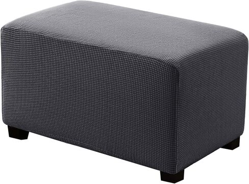 Ottoman Covers Ottoman Slipcovers Folding Storage Stool Washable Furniture Protector,Elastic Foot Stool Foot Rest Protector for Living Room Bedroom,Large,Dark Gray in Saudi Arabia