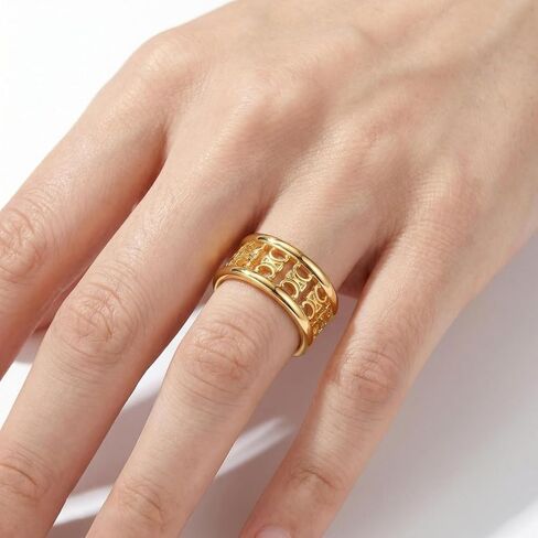 18K Gold Plated Sterling Silver Stackable Open Claw Ring Ajustable Wrap Ring | Highly Polished Cuff Stacking Rings in Saudi Arabia
