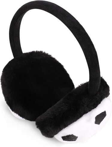 Kids Winter Earmuffs Football Soccer Adjustable Soft Plush Faux Fur Ear Warmers for Girls Boys 5-10 Y in Kuwait
