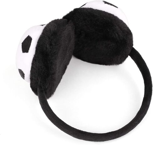 Kids Winter Earmuffs Football Soccer Adjustable Soft Plush Faux Fur Ear Warmers for Girls Boys 5-10 Y in Kuwait