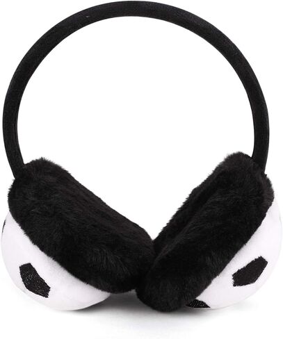 Kids Winter Earmuffs Football Soccer Adjustable Soft Plush Faux Fur Ear Warmers for Girls Boys 5-10 Y in Kuwait