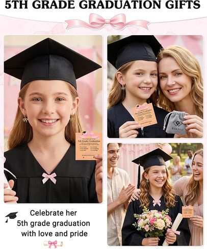 You Did It! - Kindergarten/5th/8th Grade Graduation Gifts, 14K Gold-plated Cute Bow Hoop Earrings for Girls in Saudi Arabia