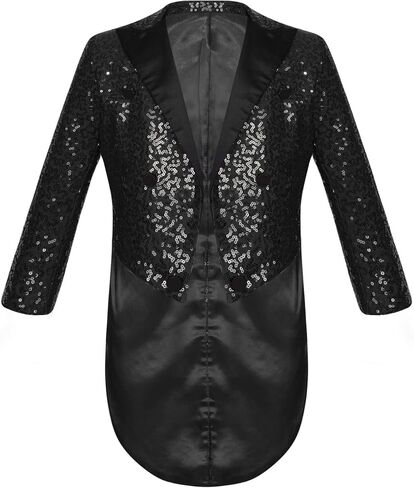 JEATHA Kids Boys Classic Fit Tuxedo Sequined Blazer Tailcoat Party Wedding Swallowtail Suit Jacket Tux Dress Coat in Saudi Arabia