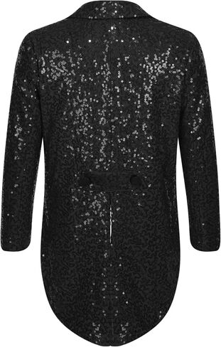 JEATHA Kids Boys Classic Fit Tuxedo Sequined Blazer Tailcoat Party Wedding Swallowtail Suit Jacket Tux Dress Coat in Saudi Arabia