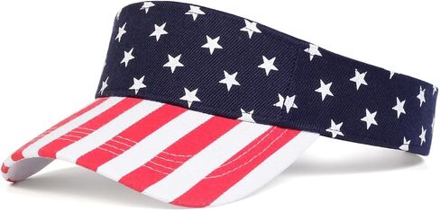 American Flag Patriotic Visor Hat for Women Men Red White Blue Stars Stripes Sun Hat 4th of July Party in Kuwait