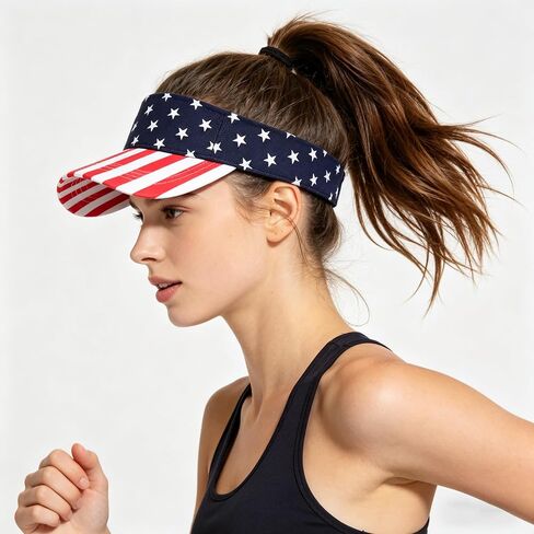 American Flag Patriotic Visor Hat for Women Men Red White Blue Stars Stripes Sun Hat 4th of July Party in Kuwait
