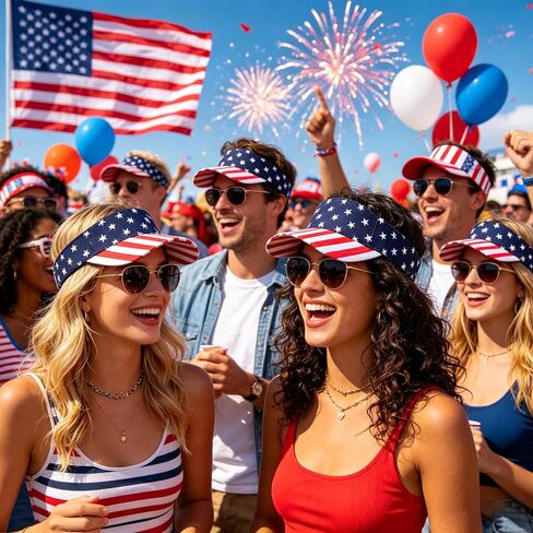 American Flag Patriotic Visor Hat for Women Men Red White Blue Stars Stripes Sun Hat 4th of July Party in Kuwait