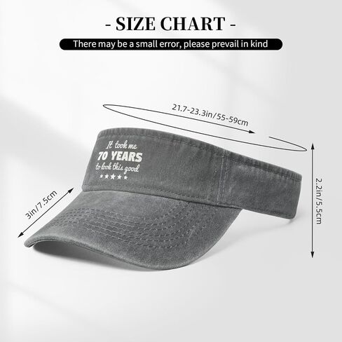 It Took Me 70 Years to Look This Good 70th Birthday Gift Sun Visor Hat Women Golf Cap Men Running Visor Hat Black in Kuwait