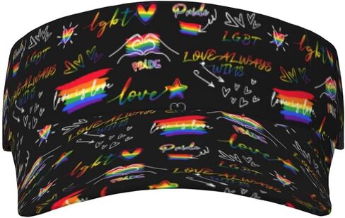 Rainbow Pride Sport Sun Visor Hat Adjustable LGBT Hats Summer Empty Cap Gay Visor Caps for Women Men in Saudi Arabia