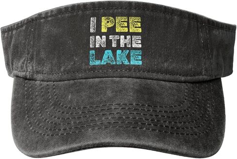 قبعة I Pee in The Lake Visor Hat قبعة سوداء للرجال والنساء قابلة للتعديل، قبعة نزهة سحرية in Kuwait