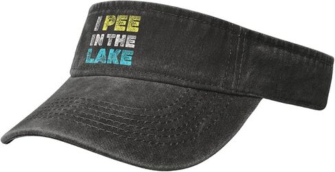 قبعة I Pee in The Lake Visor Hat قبعة سوداء للرجال والنساء قابلة للتعديل، قبعة نزهة سحرية in Kuwait