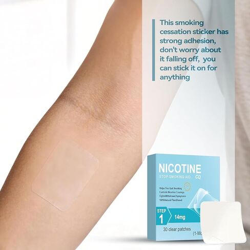 Nicotine Patches 14mg, 30 Count – 24-Hour Stop Smoking Aid, Nicotine Replacement Therapy for All Skin Types, Strong Adhesion, 1-Month Supply in Kuwait
