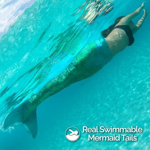 Fin Fun Limited Edition Mermaid Costume for Women, Teen and Adults with Monofin, X-Small, Island Opal in Kuwait