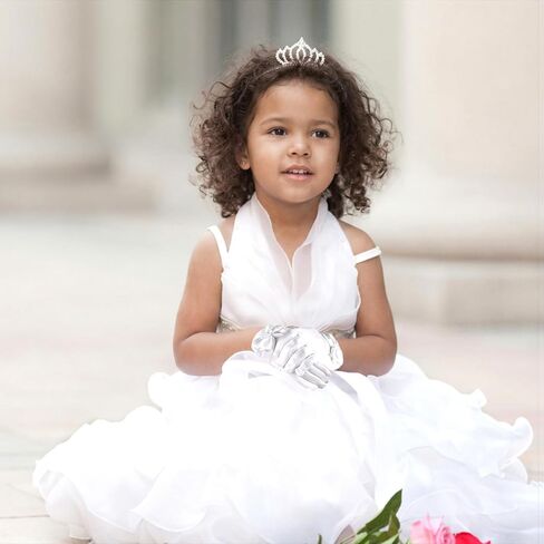 Yolev Girls White Gloves, Princess Dress Up First Communion Gloves for Girls, Satin Bow Glove for Tea Party, Wedding, First Communion, Formal Pageant in Kuwait