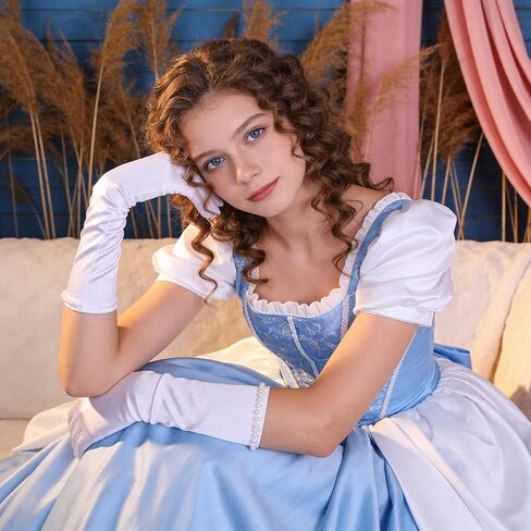 Long White Gloves for Girls, Princess Gloves with Pearls, Long White Glove for Children'S Parties, Weddings, Birthdays, And Other Occasions in Kuwait