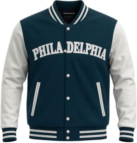 Men's Solid Varsity USA State Plain Buttoned Original Leathered Warm Winter Jacket in Saudi Arabia