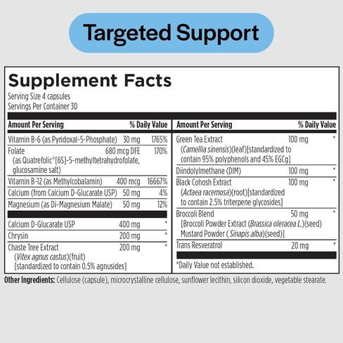 PureFormulas Balance for Her - Hormone Balance for Women - DIM, Black Cohosh, Calcium D-Glucarate, EGCg Green Tea Extract & Chaste Tree Supplement for Mood Support & Estrogen Metabolism -120 Capsules in Saudi Arabia
