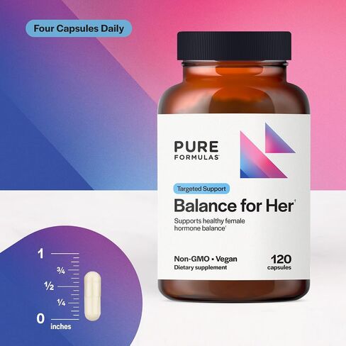 PureFormulas Balance for Her - Hormone Balance for Women - DIM, Black Cohosh, Calcium D-Glucarate, EGCg Green Tea Extract & Chaste Tree Supplement for Mood Support & Estrogen Metabolism -120 Capsules in Saudi Arabia