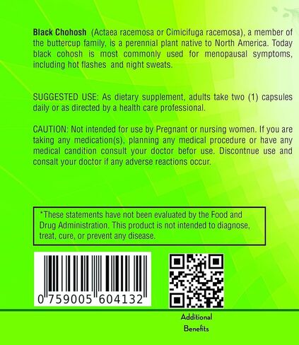 NutreeVit 100% Organic Traditional Women Health - Black Cohosh (320 Count) in Saudi Arabia