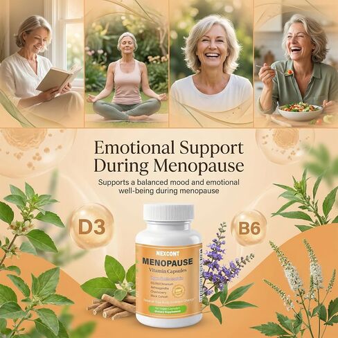 Black Cohosh, Chasteberry & Ashwagandha Supplement – with Vitamin D3, B6 & Chromium for Hormone Support, Bone Health & Daily Vitality – 60 Vegan Capsules in Saudi Arabia