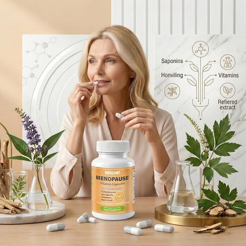 Black Cohosh, Chasteberry & Ashwagandha Supplement – with Vitamin D3, B6 & Chromium for Hormone Support, Bone Health & Daily Vitality – 60 Vegan Capsules in Saudi Arabia