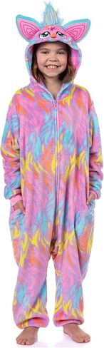 INTIMO Furby Union Suit Girls' Tie Dye Kigurumi Hooded One Piece Loungewear Pajamas in Kuwait