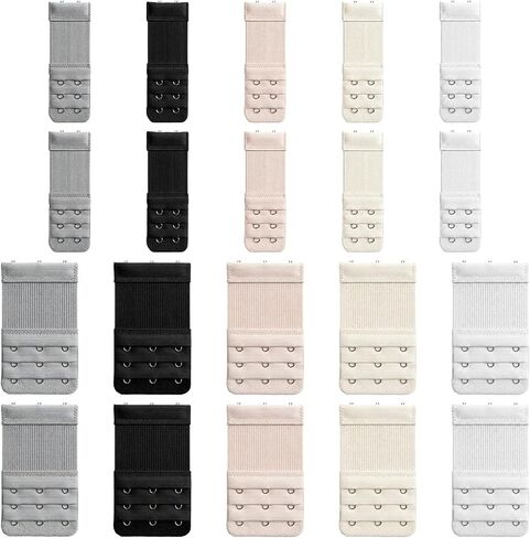 20 PCS Bra Extender 2 Hook, Stretchy Extender Set with 3 Hook Bra Extenders for Women, Comfortable Band Strap Replacement for Daily Wear Pregnancy Weight Change with Multi Color Options in Saudi Arabia