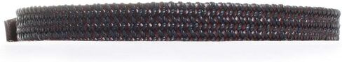 Torino 65359 Italian Woven Cotton & Leather Stretch Mens Belt, Black/Brown, 35MM Wide in Saudi Arabia
