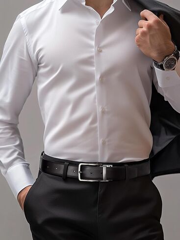 MILORDE Reversible Belt for Men - Adjustable Size - Premium Leather - Double Style in One Belt in Kuwait