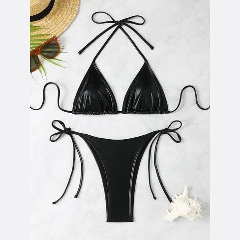 Elegant Bathing Suit Two Piece Separate Design Quick Dry Polyester Suitable Swimming Sparkling Swimwear Set White in Kuwait