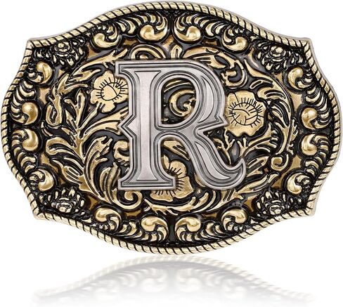 SANSTHS Westen Belt Buckles for Men Women Initial Letter Cowgirl Cowboy Belt Buckles Men Gold Texas Belt Buckle for Belt in Kuwait