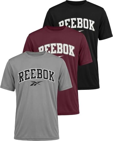 Reebok 3 Pack: Boys Dry Fit T Shirts Short Sleeve Athletic Active Sports Tee Shirt for Kids Teens Youth Boy Spring Size 6-18 in Kuwait