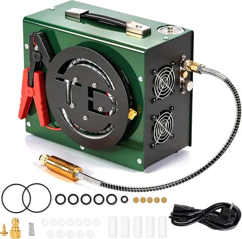 Portable Pcp Air Compressor,4500Psi/30Mpa High Pressure Air Compressor Paintball Scuba Tank Compressor HPA Pump Fill Station Auto-Stop,Unique Vertical+Wire Spool Design 110V(TXES062) in Saudi Arabia
