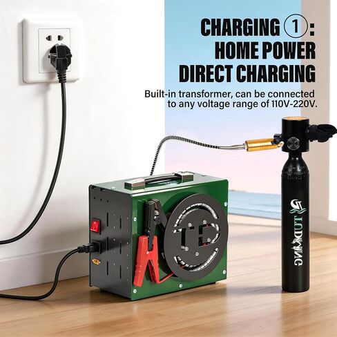 Portable Pcp Air Compressor,4500Psi/30Mpa High Pressure Air Compressor Paintball Scuba Tank Compressor HPA Pump Fill Station Auto-Stop,Unique Vertical+Wire Spool Design 110V(TXES062) in Saudi Arabia