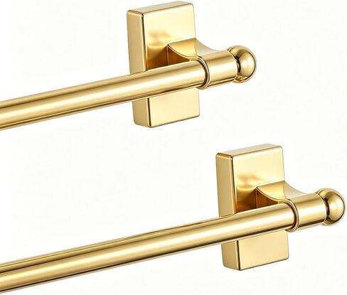 2 Pcs Magnetic Curtain Rods for Metal Door 16 to 28 Inch, 1/2" Multi-use Adjustable Appliance Magnetic Rod for Window Frames, Cabinets, Refrigerators, Dishwashers(Golden) in Saudi Arabia
