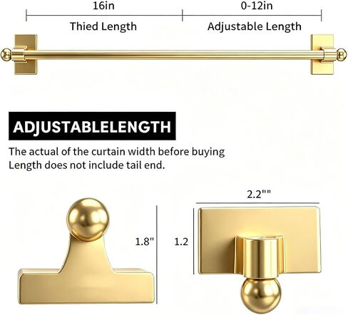 2 Pcs Magnetic Curtain Rods for Metal Door 16 to 28 Inch, 1/2" Multi-use Adjustable Appliance Magnetic Rod for Window Frames, Cabinets, Refrigerators, Dishwashers(Golden) in Saudi Arabia