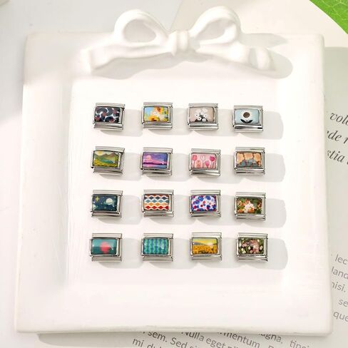 Italian Charms Only Charm Silver 8Pcs and Tools 9mm Flower Italian Modular Charm Bracelet Link Handmade DIY Module Jewelry Gifts in Kuwait