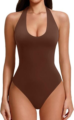 Avidlove Women's Sexy Halter Bodysuit Going Out Backless Tank Top Sleeveless Thong Body Suits Summer Outfits in Saudi Arabia