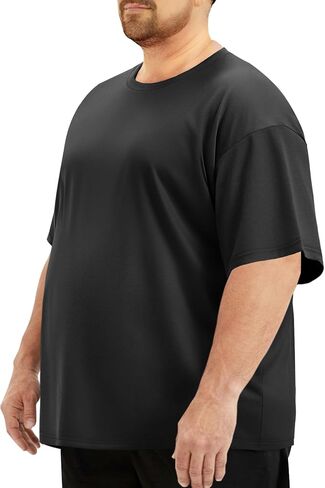 BOOJO Workout Mens Shirts - Casual Black Quick Dry Moisture Wicking T-Shirts Crew Neck Short Sleeve for Gym Athletic Running in Kuwait