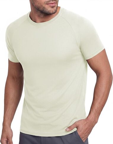 BOOJO Workout Mens Shirts - Casual Black Quick Dry Moisture Wicking T-Shirts Crew Neck Short Sleeve for Gym Athletic Running in Kuwait