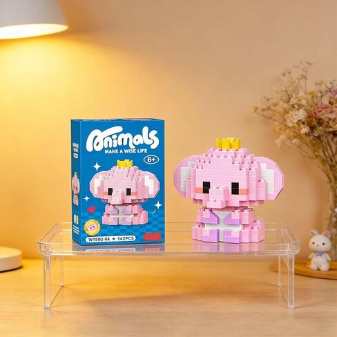 1-Pcs Adorable Elephant Figurine Collection, 2.4-Inch Mini Collectible Set for Desk Decor, Cute Birthday Gift Idea for Women & Men, Fun Home Trinkets in Kuwait