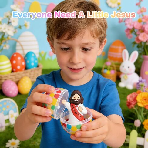 100PCS Little Jesus Figures, Mini Jesus Figurines in Bulk, Multicolor Tiny Jesus Set with Jesus Loves You Figures for Easter Egg Stuffers, Hide and Seek, Baptism, Faith Activities, Religious Gifts in Saudi Arabia