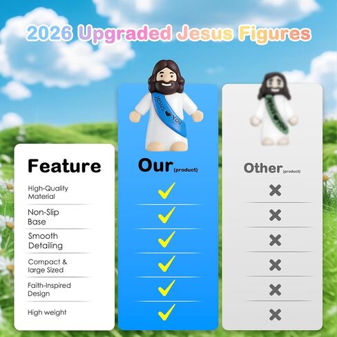 100PCS Little Jesus Figures, Mini Jesus Figurines in Bulk, Multicolor Tiny Jesus Set with Jesus Loves You Figures for Easter Egg Stuffers, Hide and Seek, Baptism, Faith Activities, Religious Gifts in Saudi Arabia